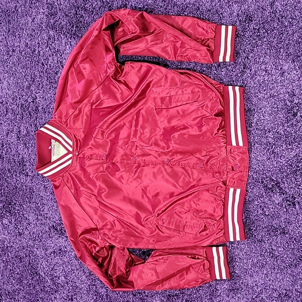 Vintage McGraw Satin Jacket Burgundy & White